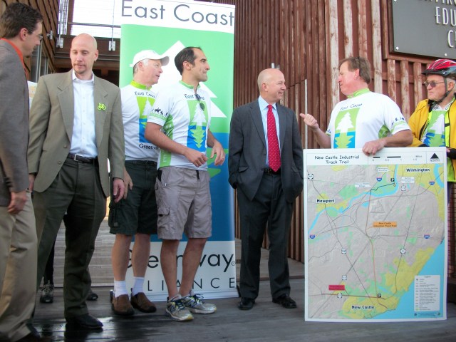Gov. Markell and the riders from NJ