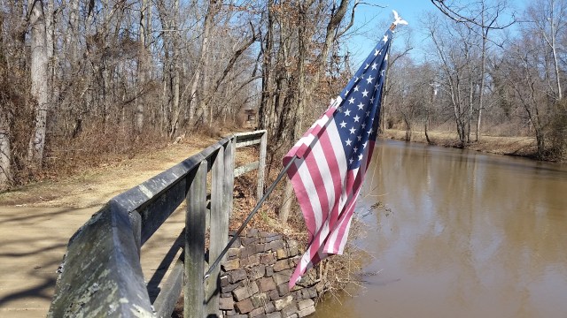 towpath and flag