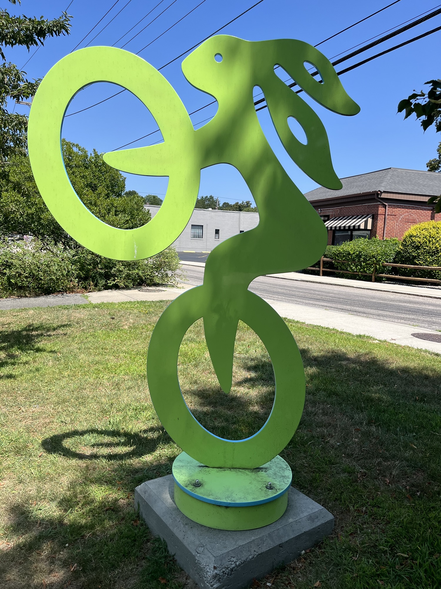 Rabbit on a bike, East Bay Bike Path, Rhode Island